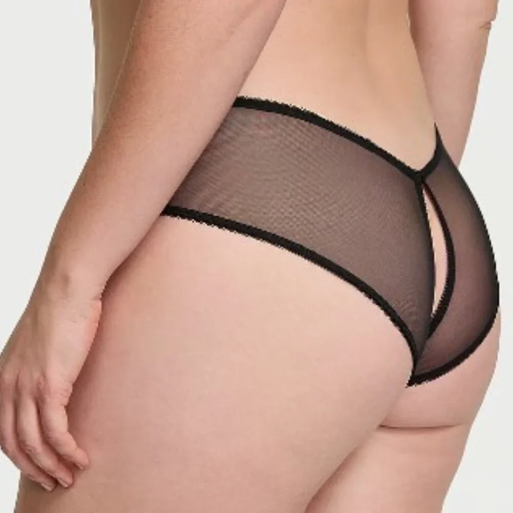 NWT Victoria's Secret Panty Crotchless Mesh Cheeky Size XXL